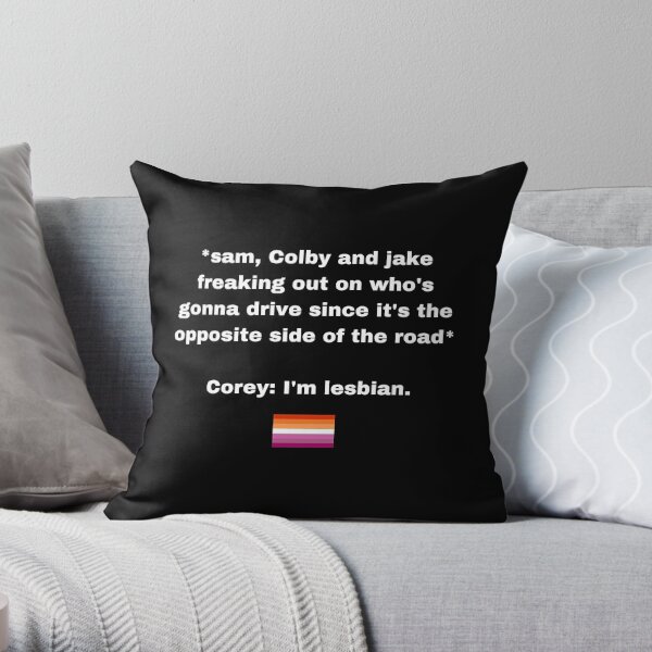 Corey scherer in Sam and colby Throw Pillow RB3008 product Offical sam and colby Merch