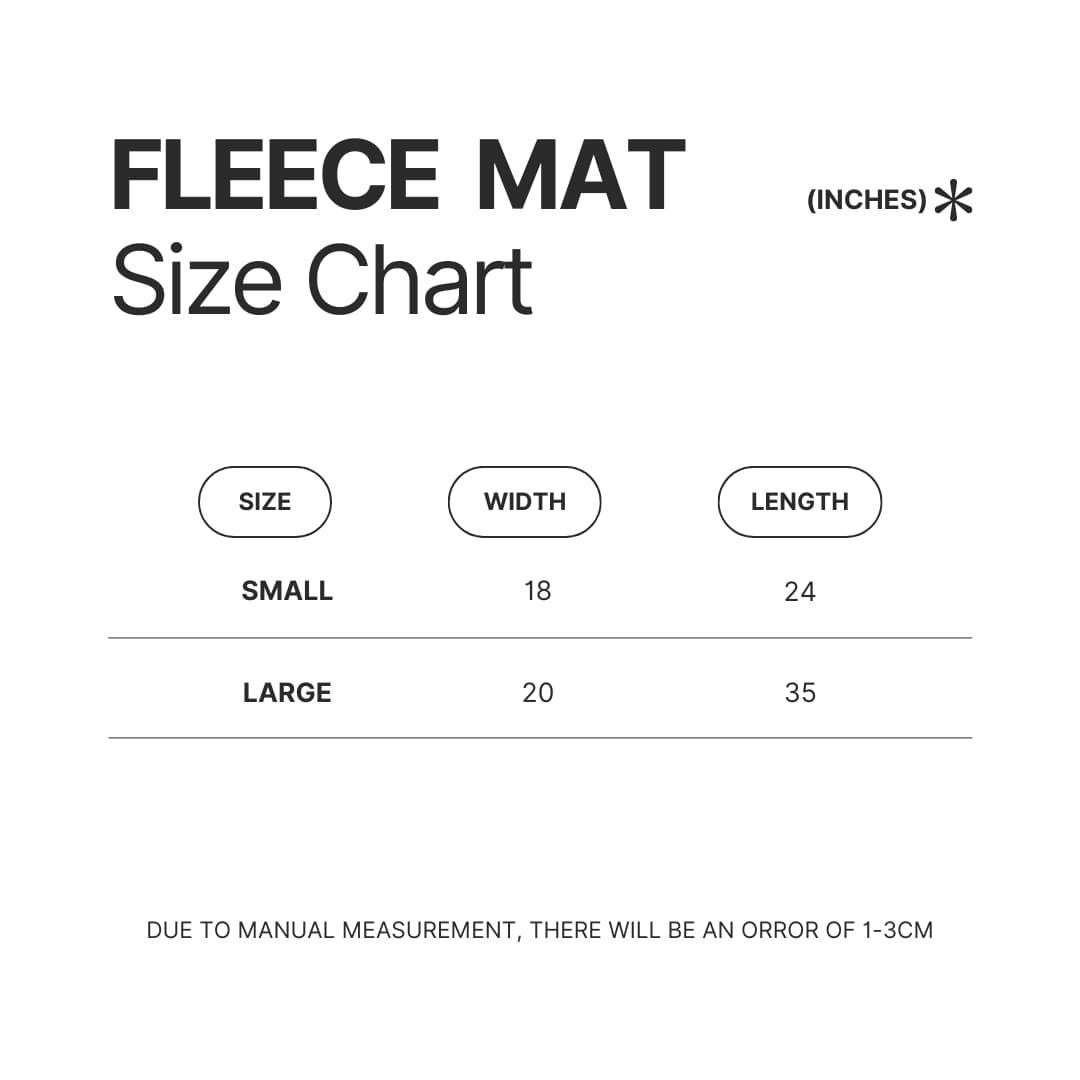 Fleece Mat Size Chart - Sam And Colby Shop