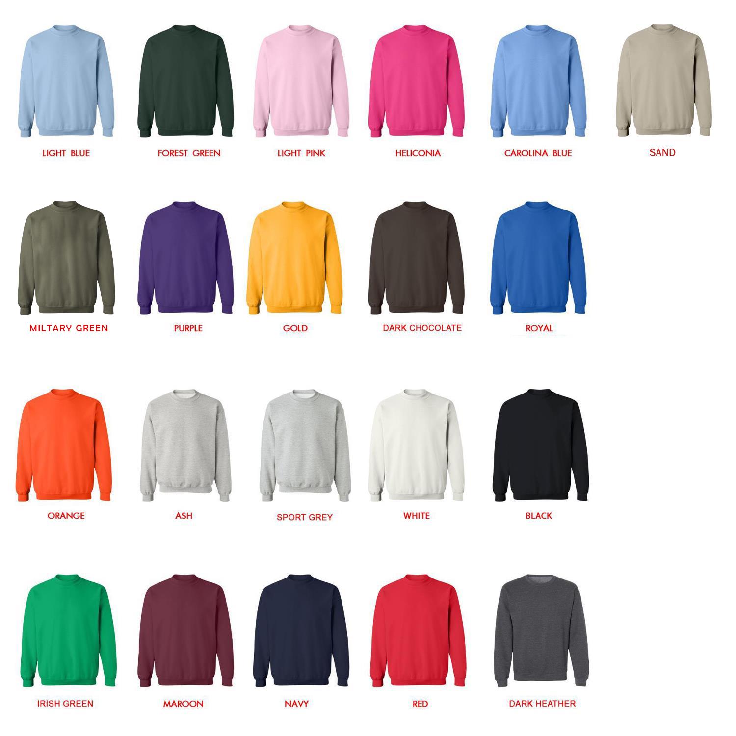 sweatshirt color chart - Sam And Colby Shop