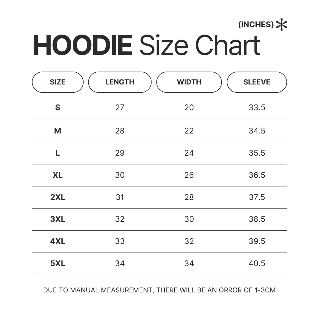 2d hoodie size chart 3 - Sam And Colby Shop
